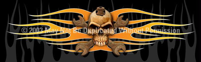Window Graphic - 16x54 Skull & Wrenches 2