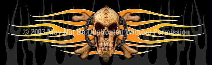 Window Graphic - 20x65 Pierced Skull