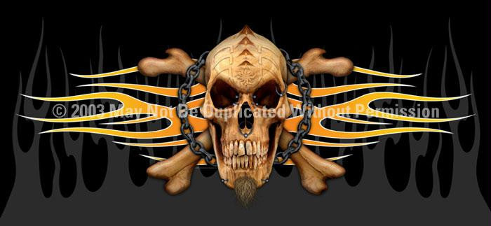 Window Graphic - 30x65 Pierced Skull