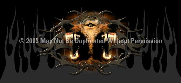 Window Graphic - 30x65 Tribal Wolf