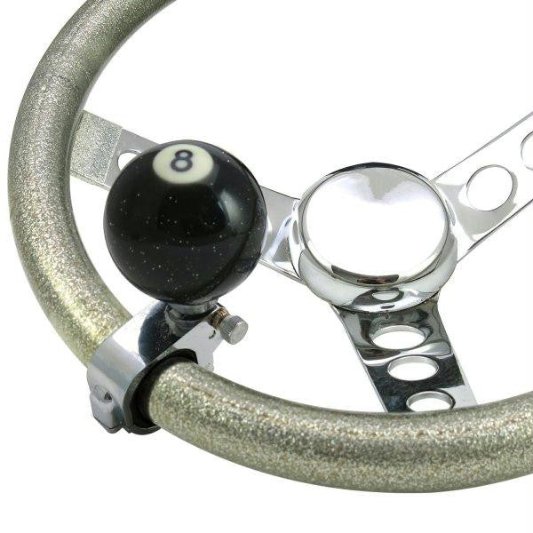 American Shifter Black 8 Ball Adjustable Suicide Brody Knob Translucent w- Metal Flake