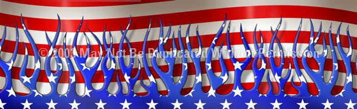 Window Graphic - 16x54 Patriotic Flames