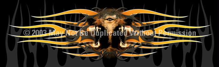 Window Graphic - 16x54 Tribal Wolf
