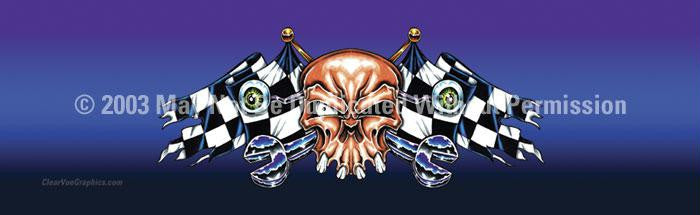 Window Graphic - 16x54 Racing Skull