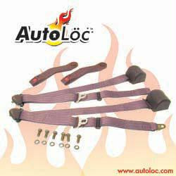 3 Point Retractable Burgundy Seat Belt (1 Belt)