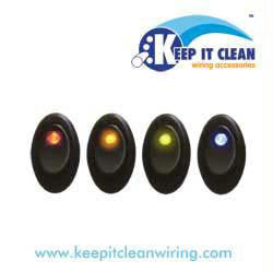 Oval Led Rocker Switch - Green 20a-12vdc