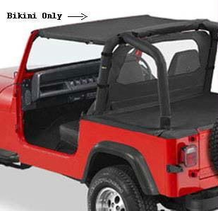 Pacific Brief Summer Top for 1992-1995 Jeep Wrangler - Black Denim