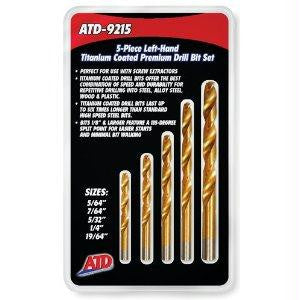 5-Piece Left-Handed Titanium Coated HSS Drill Bit Set