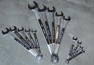 14 Piece 12 Point SAE Raised Panel Combination Wrench Set