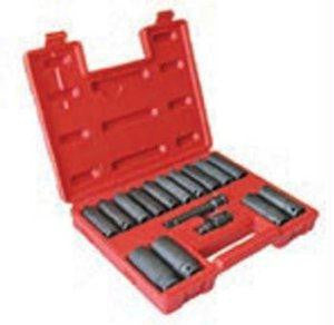 16-Piece 1-2-Inch Drive 6 Point Metric Deep Impact Socket Set