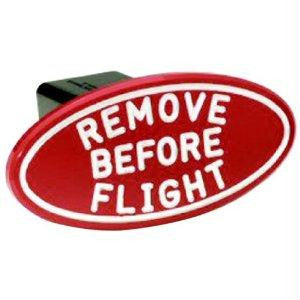 Remove Before Flight - Red - Oval - 2 Inch Billet Hitch Cover