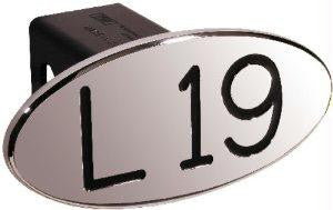 L19 - Black - Oval - 2 Inch Billet Hitch Cover