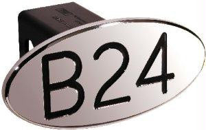B24 - Black - Oval - 2 Inch Billet Hitch Cover