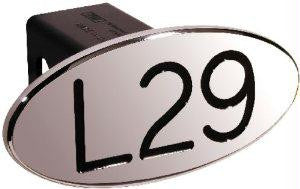 L29 - Black - Oval - 2 Inch Billet Hitch Cover