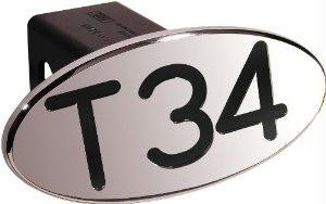 T34 - Black - Oval - 2 Inch BIllet Hitch Cover