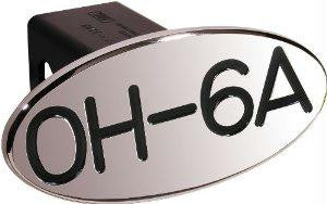 OH-6A - Black - Oval - 2 Inch Billet Hitch Cover