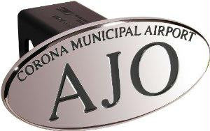 AJO Corna Municipal Airport - Black - Oval - 2 Inch Billet Hitch Cover