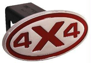 4 X 4 - Red - Oval - 2 Inch Billet Hitch Cover