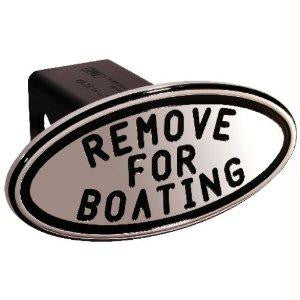 Remove for Boating - Black - Oval - 2 Inch Billet Hitch Cover