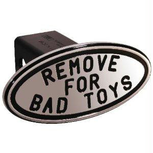 Remove for Bad Toys - Black - Oval - 2 Inch Billet Hitch Cover