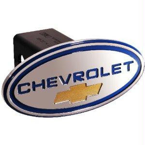 Chevy - Chevrolet - Blue w- Gold Bowtie - Oval - 2 Inch Billet Hitch Cover