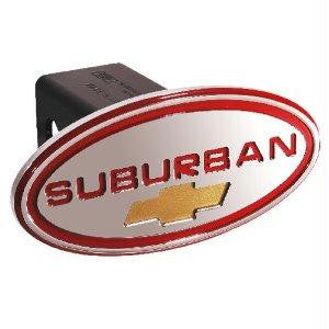 Chevy - Suburban - Red w- Gold Bowtie - Oval - 2 Inch Billet Hitch Cover