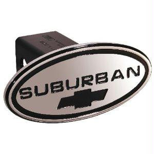 Chevy - Suburban - Black w- Black Bowtie - Oval - 2 Inch Billet Hitch Cover