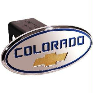 Chevy - Colorado - Blue w- Gold Bowtie - Oval - 2 Inch Billet Hitch Cover