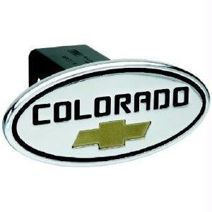 Chevy - Colorado - Black w- Gold Bowtie - Oval - 2 Inch Billet Hitch Cover