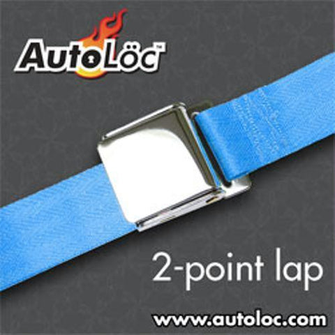 2 Point Electric Blue Lap Seat Belt with Airplane Lift Buckle