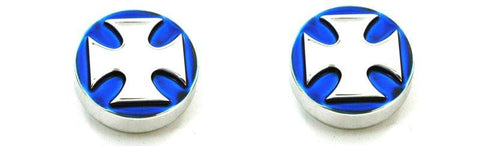 All Sales Head Light Knob (1 Knob)- Iron Cross Blue
