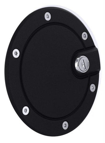 All Sales Race Style Billet Fuel Dr  5 3-4 Ring O.D. No Door -Flat Black Locking Door