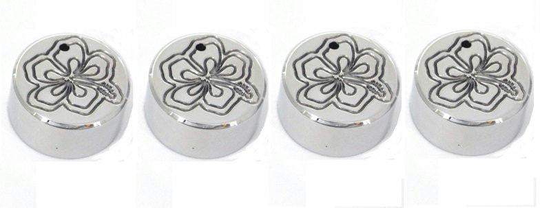 All Sales Interior Dash Knobs (set of 3 & 4wd knob)-  Hibiscus Polished