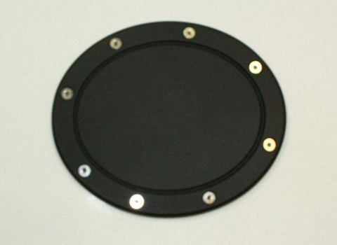 All Sales Race Style Billet Fuel Dr  7 3-8 Oval Ring O.D. No Door-Gloss Black Door