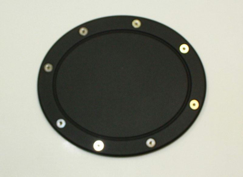All Sales Race Style Billet Fuel Dr  7 3-8 Oval Ring O.D. No Door-Flat black Door