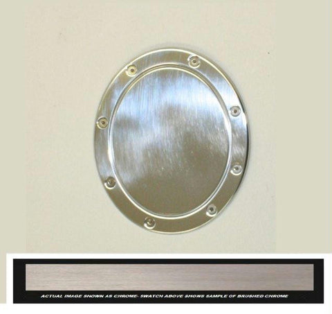 All Sales Race Style Billet Fuel Dr  7 3-8 Oval Ring O.D. No Door-Brushed Chrome