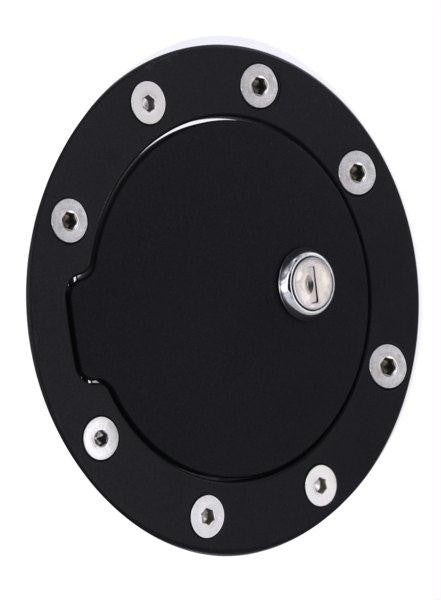 All Sales Race Style Billet Fuel Dr 5 3-4 Ring O.D.  4 1-8 Door O.D.-Gloss Black Ring and locking door