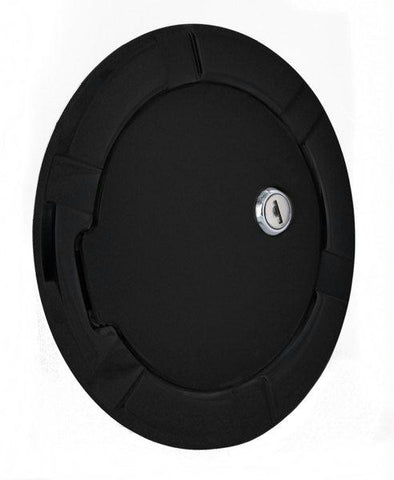 All Sales Striker Style Billet Fuel Dr 6 5-16 Ring O.D.  4 1-2 Door O.D.-Flat Black Ring and Locking Door