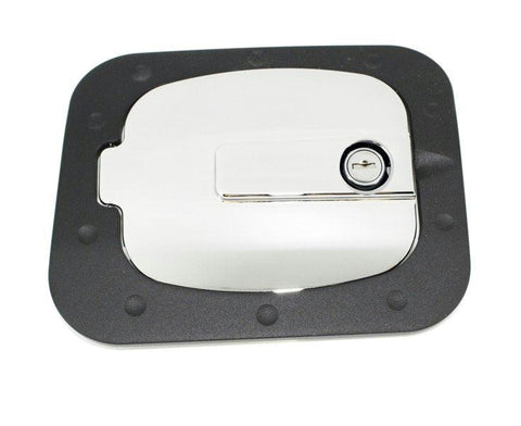 All Sales Race Style Billet Fuel Dr  7 1-4 X 6 5-8 Ring  5 3-8 X 41-2 Door -Gloss Black Ring and Chrome Lockin