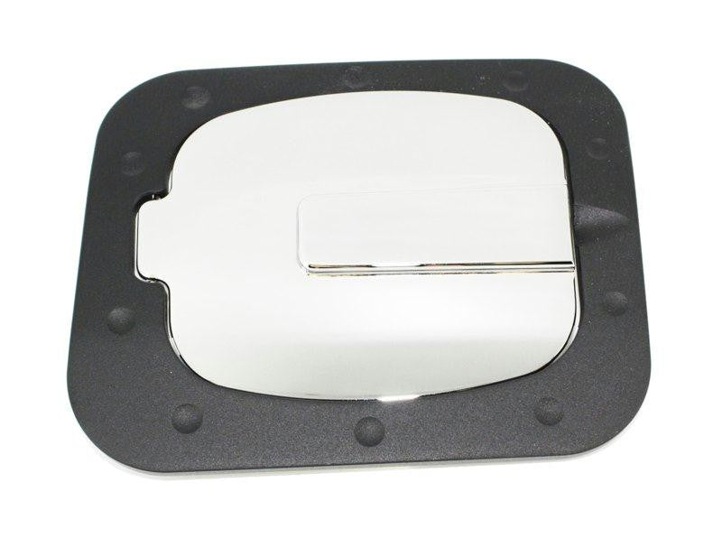 All Sales Race Style Billet Fuel Dr  7 1-4 X 6 5-8 Ring  5 3-8 X 41-2 Door -Flat black Ring and Chrome Door