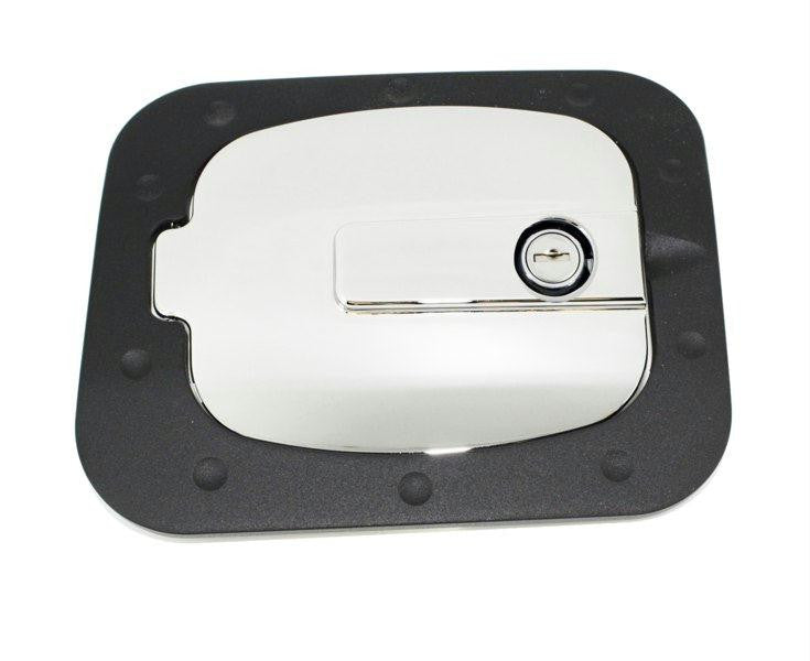 All Sales Race Style Billet Fuel Dr  7 1-4 X 6 5-8 Ring  5 3-8 X 41-2 Door -Flat Black Ring and Chrome Locking