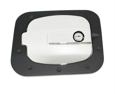 All Sales Race Style Billet Fuel Dr  7 1-4 X 6 5-8 Ring  5 3-8 X 41-2 Door -Flat Black Ring and Chrome Locking