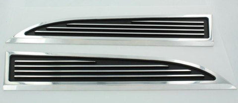 All Sales Hood Vent Grille\'s pair -polished with Black Powdercoat