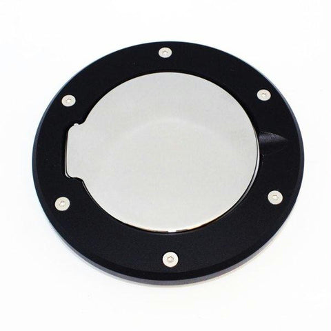 All Sales Race Style Billet Fuel Dr  6 3-4 Ring O.D.  5 1-8 Door O.D.-Flat black Ring and Chrome Door