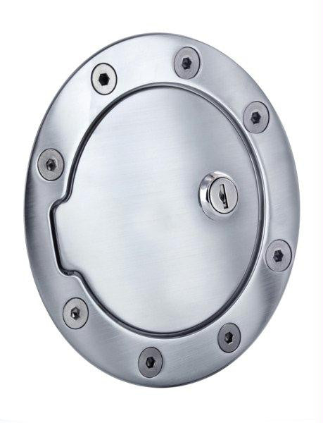 All Sales Race Style Billet Fuel Dr 5 3-4 Ring O.D.  4 1-8 Door O.D.-Brushed Chrome Locking