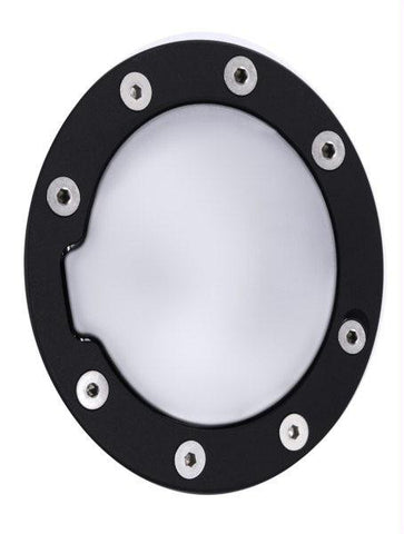 All Sales Race Style Billet Fuel Dr 5 3-4 Ring O.D.  4 1-8 Door O.D.-Gloss Black Ring and Chrome Door