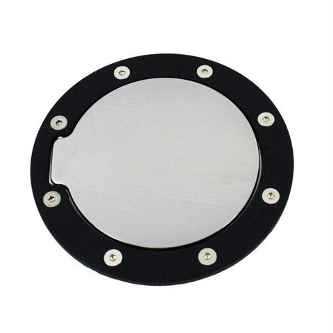 All Sales Race Style Billet Fuel Dr  5 1-2 Ring O.D. 4 1-8 Door O.S-Gloss Black Ring and Chrome Door