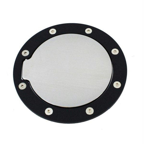 All Sales Race Style Billet Fuel Dr  5 1-2 Ring O.D. 4 1-8 Door O.S-Flat black Ring and Chrome Door
