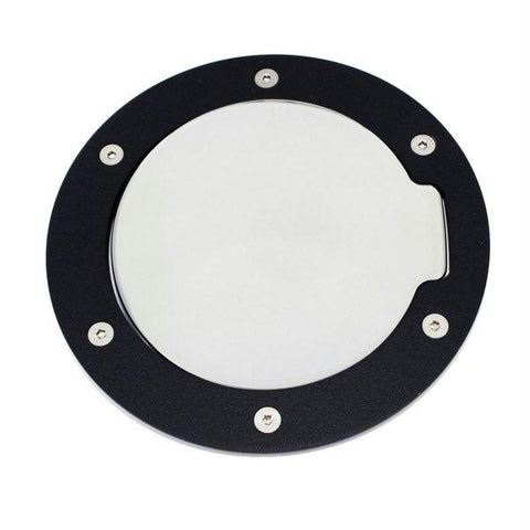 All Sales Race Style Billet Fuel Dr  6 1-4 Ring O.D. 4 1-2 Door O.D. -Gloss Black Ring and Chrome Door