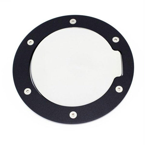 All Sales Race Style Billet Fuel Dr  6 1-4 Ring O.D. 4 1-2 Door O.D. -Flat black Ring and Chrome Door